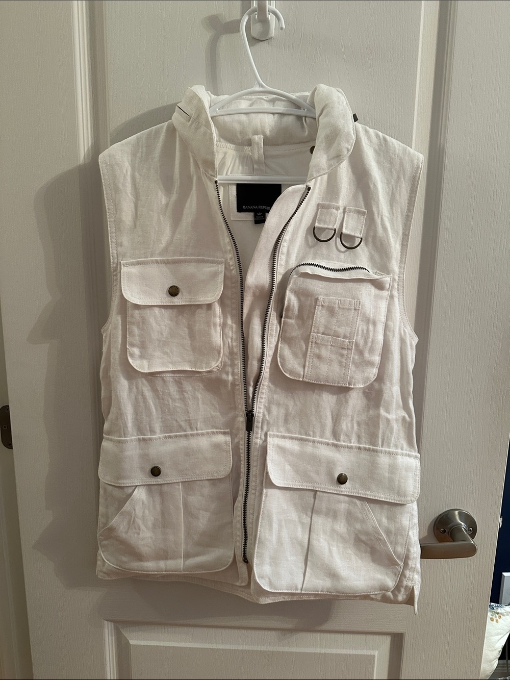Banana Republic linen sleeveless hooded vest